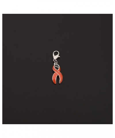 Orange Awareness Ribbon Charm Zipper Pull Orange Awareness Ribbon Survivor Gift Leukemia Awareness Jewelry Leukemia Warrior G...