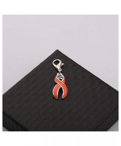 Orange Awareness Ribbon Charm Zipper Pull Orange Awareness Ribbon Survivor Gift Leukemia Awareness Jewelry Leukemia Warrior G...