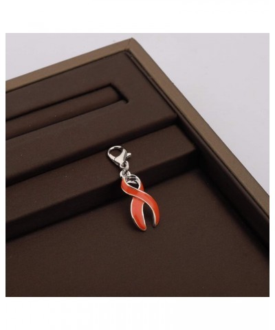 Orange Awareness Ribbon Charm Zipper Pull Orange Awareness Ribbon Survivor Gift Leukemia Awareness Jewelry Leukemia Warrior G...