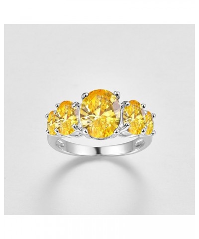 925 Sterling Silver Natural Novelty Filled Sapphire Quartz Topaz Engagement Wedding Ring US7 A_Yellow $4.79 Others