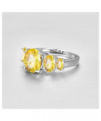 925 Sterling Silver Natural Novelty Filled Sapphire Quartz Topaz Engagement Wedding Ring US7 A_Yellow $4.79 Others