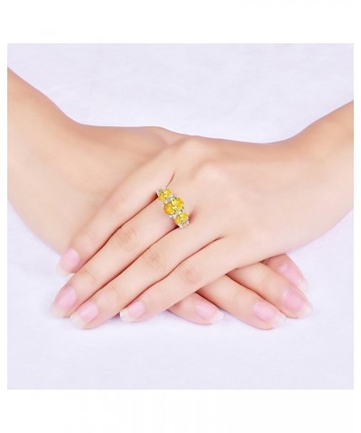 925 Sterling Silver Natural Novelty Filled Sapphire Quartz Topaz Engagement Wedding Ring US7 A_Yellow $4.79 Others