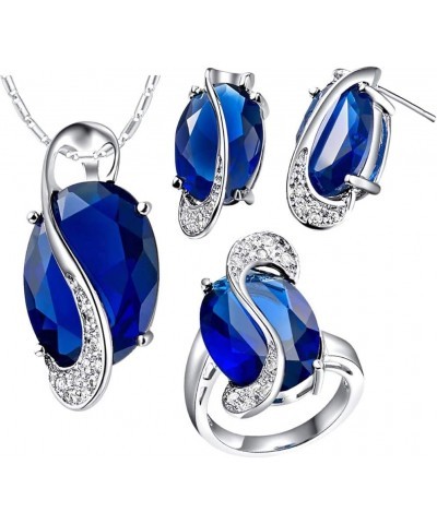 Jewelry Sets for Women, Fashion Rainbow Faux Topaz Pendant Necklace Earrings Ring Jewelry Set - Multicolor US 6 $6.37 Jewelry...