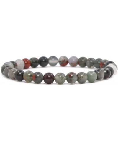 Gem Semi Precious Gemstone 6mm Round Beads Stretch Bracelet 6.5 Inch African Bloodstone $10.00 Bracelets