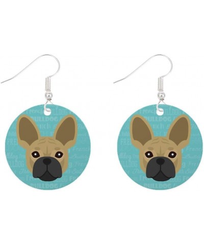 Dog Breed Design Surgical Steel Fishhook Earrings French Bulldog $10.39 Earrings