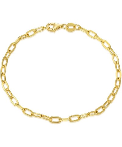 14K Yellow Gold 6-13 Inch 1.2mm-3.2mm Chain Bracelet Anklet for Women, Cuban Link Curb/Rope/Paper Clip/Round Snake/Herringbon...