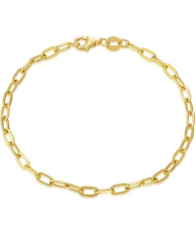 14K Yellow Gold 6-13 Inch 1.2mm-3.2mm Chain Bracelet Anklet for Women, Cuban Link Curb/Rope/Paper Clip/Round Snake/Herringbon...