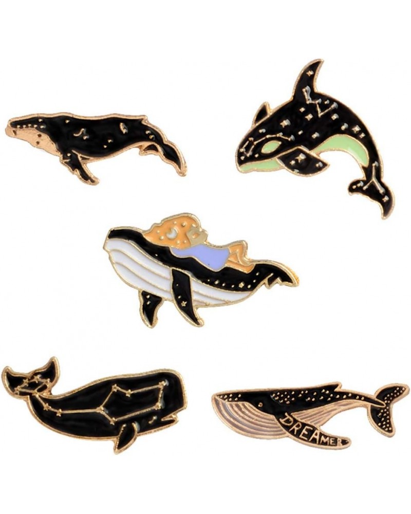 Lovely Fish Brooch Pins, Cartoon Whale Dolphin Pattern Pin Badges for Children Women Girl Clothes Bags Brooch Pin Set $6.24 B...