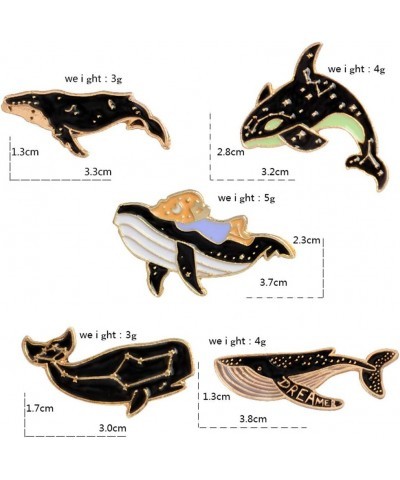 Lovely Fish Brooch Pins, Cartoon Whale Dolphin Pattern Pin Badges for Children Women Girl Clothes Bags Brooch Pin Set $6.24 B...