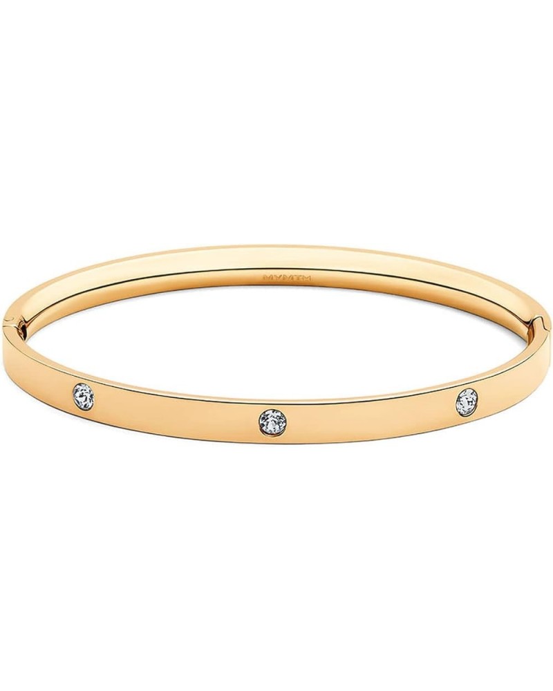 Women's Crystal Ellipse Stainless Steel Bangle Gold Medium $29.12 Others