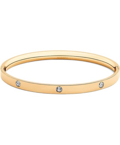 Women's Crystal Ellipse Stainless Steel Bangle Gold Medium $29.12 Others