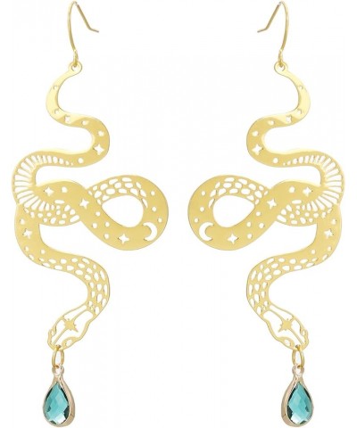 The Golden Snake Earrings, Hypoallergenic Wanderlust Jewelry Witchy Earrings gold $9.38 Earrings