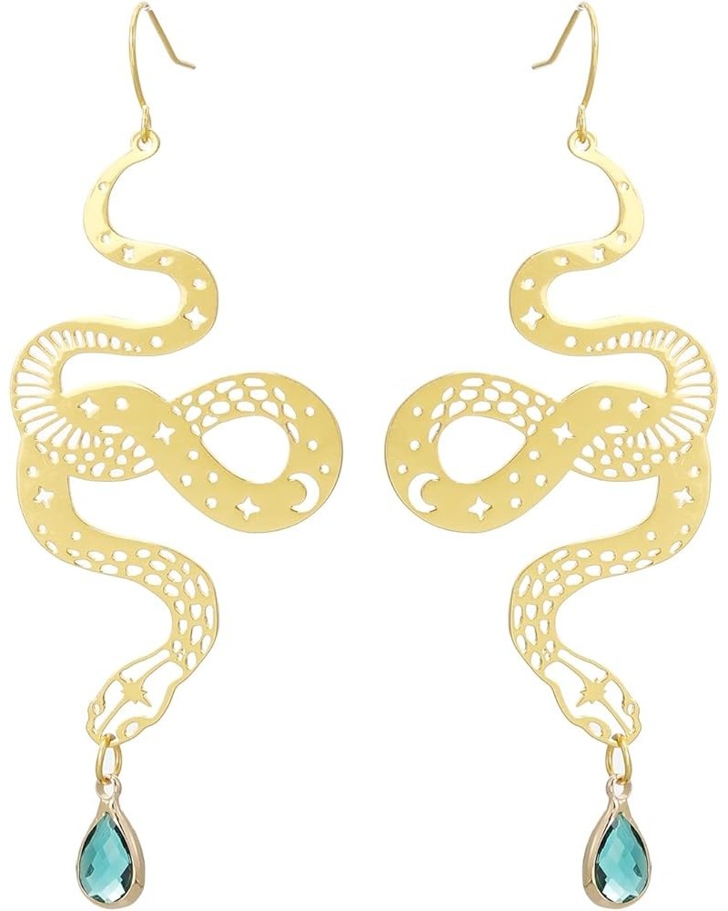 The Golden Snake Earrings, Hypoallergenic Wanderlust Jewelry Witchy Earrings gold $9.38 Earrings