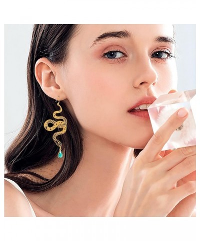 The Golden Snake Earrings, Hypoallergenic Wanderlust Jewelry Witchy Earrings gold $9.38 Earrings