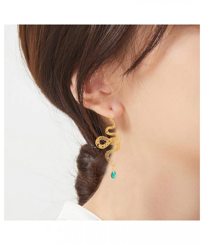 The Golden Snake Earrings, Hypoallergenic Wanderlust Jewelry Witchy Earrings gold $9.38 Earrings