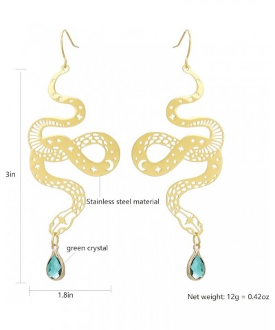 The Golden Snake Earrings, Hypoallergenic Wanderlust Jewelry Witchy Earrings gold $9.38 Earrings