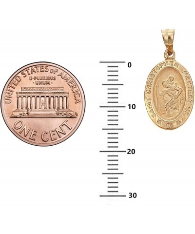 14k Yellow or White Gold Saint St. Christopher Oval Medal Pendant Charm or Chain Necklace 1 - Yellow-Gold (18" Chain) $69.44 ...