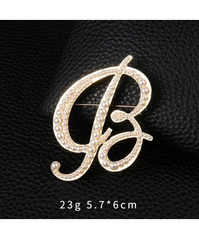 Gold Initial Letter A-Z Brooch Pin Imitation Pearl Initial Letter Pin Gold 26 Alphabets Badges Breastpin for Women Girls Clot...