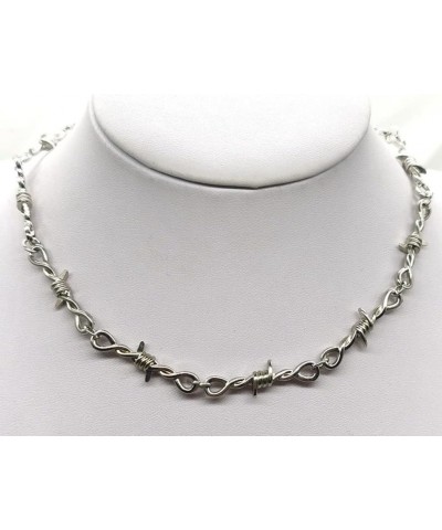 Gothic Punk Brambles Necklace, Barbed Wire Link Chain Choker $8.39 Necklaces