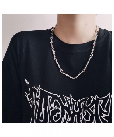 Gothic Punk Brambles Necklace, Barbed Wire Link Chain Choker $8.39 Necklaces