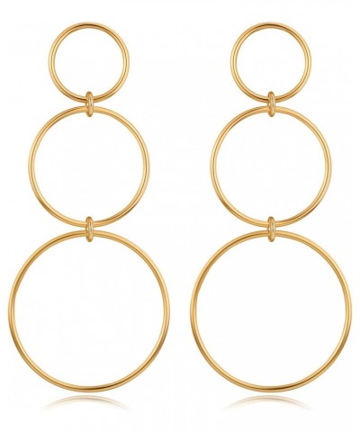 Gold Statement Earrings for Women Circle Dangle Earrings Large Drop Earrings Trendy Earrings Jewelry Gifts $9.00 Earrings