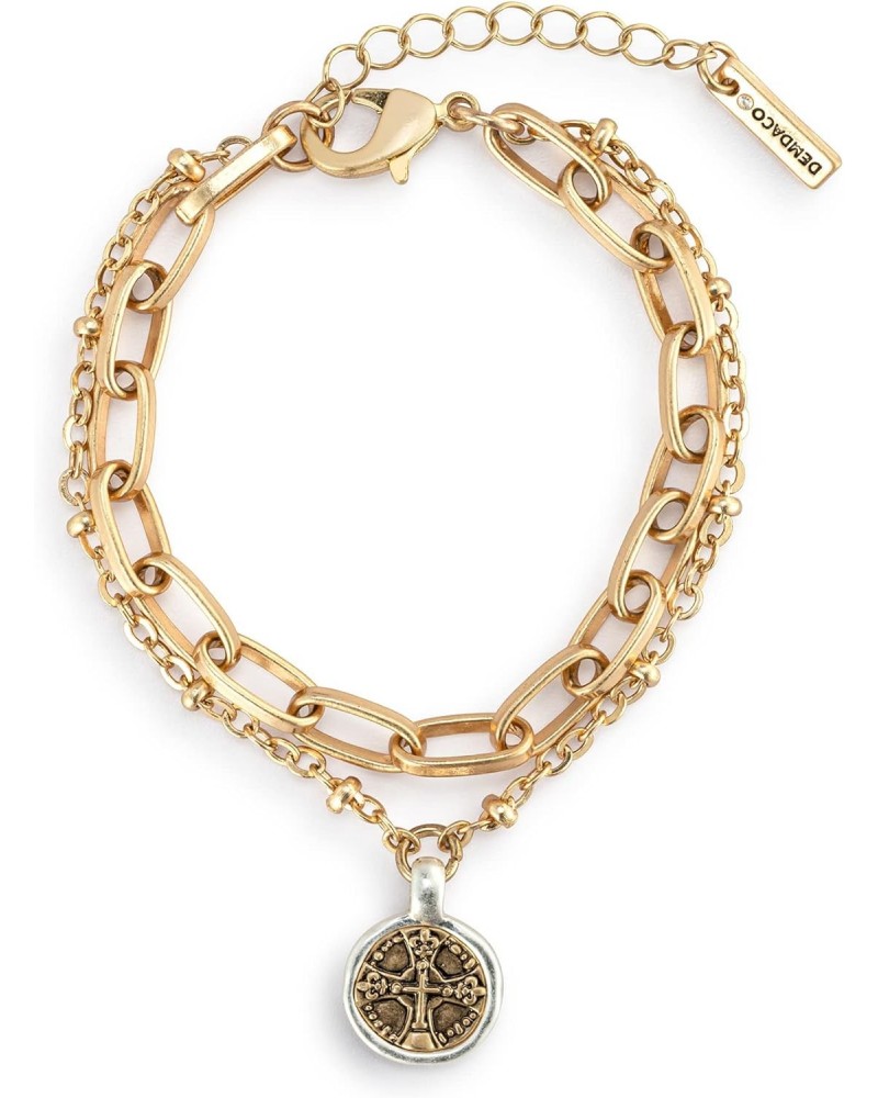 Prayer Layer Gold Tone One Size Brass and Iron Metal Charm Bracelet $20.97 Bracelets