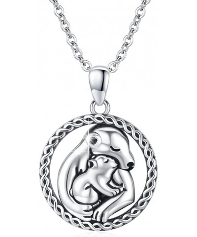 Dog Necklace Mothers Day Gift for Mom 925 Sterling Silver Cute Animal Necklace for Girls Mother Necklace Circle Pendant Neckl...