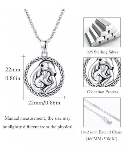 Dog Necklace Mothers Day Gift for Mom 925 Sterling Silver Cute Animal Necklace for Girls Mother Necklace Circle Pendant Neckl...