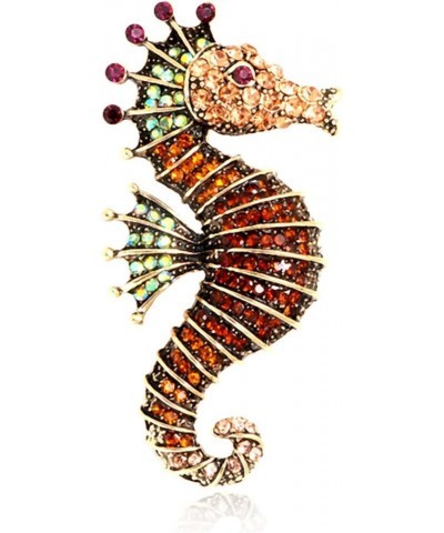 Brooch for Unisex, Seahorse Brooch Pin Colored Rhinestone Shiny Long Lasting Lapel Brooch Clothes Decor Brooch Blue $6.95 Bro...