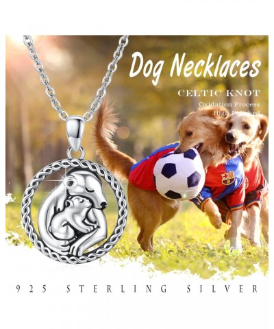 Dog Necklace Mothers Day Gift for Mom 925 Sterling Silver Cute Animal Necklace for Girls Mother Necklace Circle Pendant Neckl...