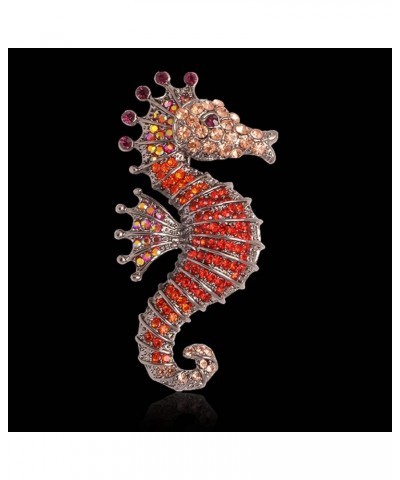 Brooch for Unisex, Seahorse Brooch Pin Colored Rhinestone Shiny Long Lasting Lapel Brooch Clothes Decor Brooch Blue $6.95 Bro...