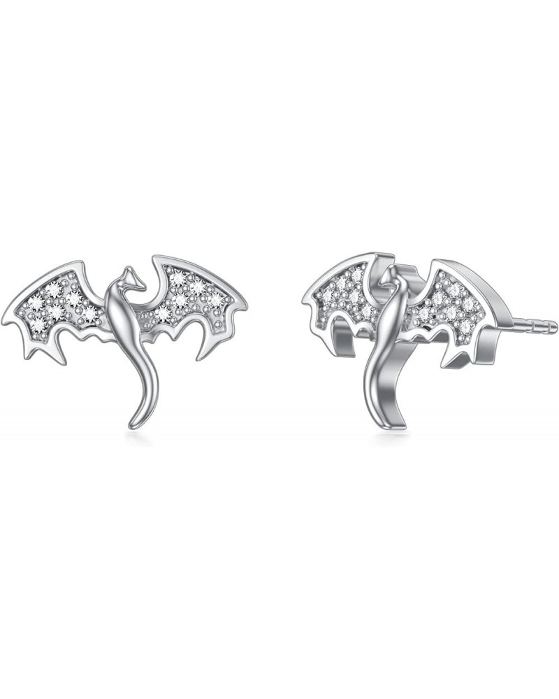 Dragon Earrings 925 Sterling Silver Stud Hypoallergenic Dragon Earrings for Women Girl Stud Earrings 1 -Silver $15.07 Earrings