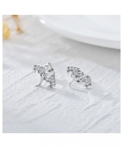 Dragon Earrings 925 Sterling Silver Stud Hypoallergenic Dragon Earrings for Women Girl Stud Earrings 1 -Silver $15.07 Earrings