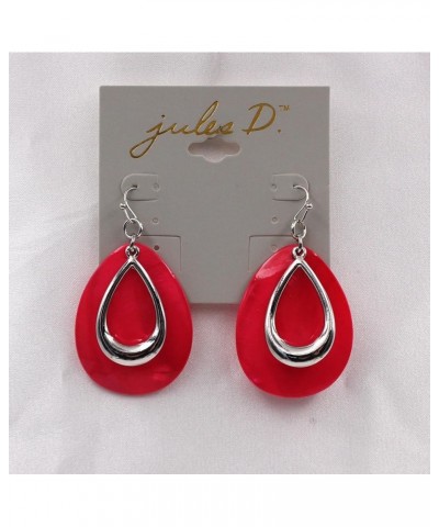 Natural Shell Tear Drop Earrings Trendy Fashion Dangling Earring for Women Hot Pink $9.89 Earrings