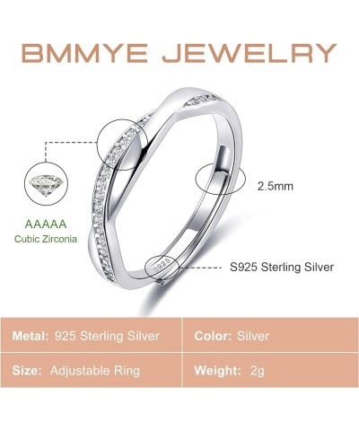 925 Sterling Silver Rings for Women Love Knot Rings Open Finger Rings Heart Rings with Cubic Zirconia Mothter Daughter Rings ...