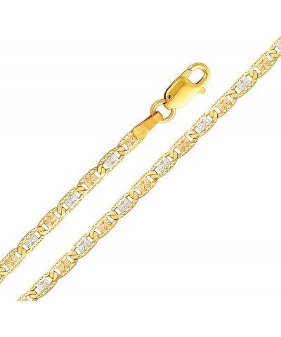 14k Tri Color Gold 2.6mm Valentino Diamond Cut Chain Necklace with Lobster Claw Clasp $88.50 Necklaces