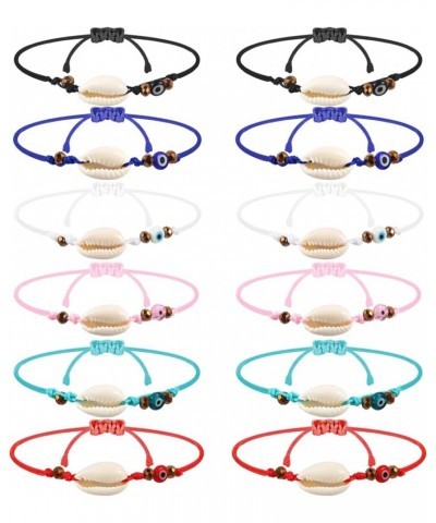 12 Pcs Evil Eye Bracelets Pack Adjustable Lucky Amulet Handmade String Bracelet Gift for Women Girls Boys F $5.49 Bracelets