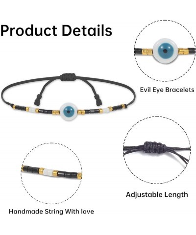 12 Pcs Evil Eye Bracelets Pack Adjustable Lucky Amulet Handmade String Bracelet Gift for Women Girls Boys F $5.49 Bracelets