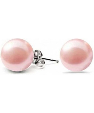 Fashion Bridal Simple Simulated Classic Black Grey White Pink Pearl Stud Ball Earrings For Women Teen .925 Sterling Silver 8,...