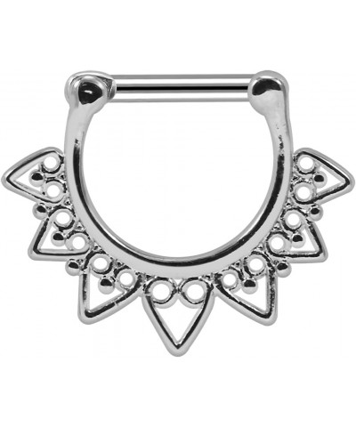 Celestial Filigree 316L Surgical Steel Septum Clicker Ring - Nose Septum Ring 1.6 Millimeters $8.66 Body Jewelry