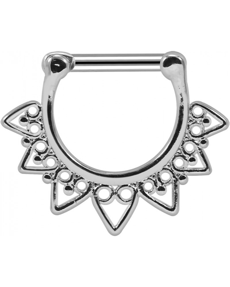 Celestial Filigree 316L Surgical Steel Septum Clicker Ring - Nose Septum Ring 1.6 Millimeters $8.66 Body Jewelry