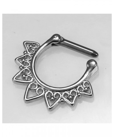 Celestial Filigree 316L Surgical Steel Septum Clicker Ring - Nose Septum Ring 1.6 Millimeters $8.66 Body Jewelry