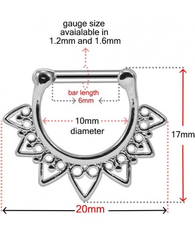 Celestial Filigree 316L Surgical Steel Septum Clicker Ring - Nose Septum Ring 1.6 Millimeters $8.66 Body Jewelry