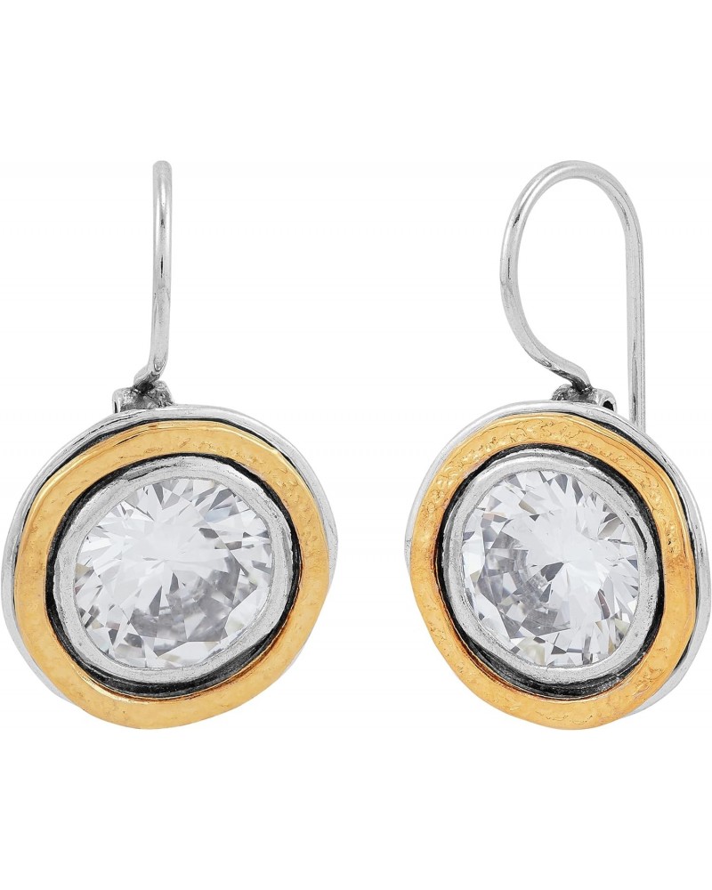 'Shimmer Duo' Sterling Silver with 14K Yellow Gold Plating Cubic Zirconia Drop Earrings $34.65 Earrings