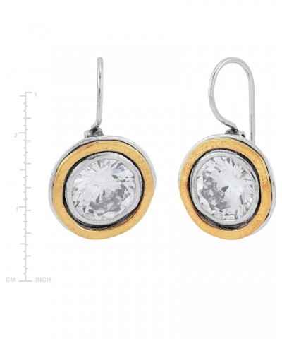 'Shimmer Duo' Sterling Silver with 14K Yellow Gold Plating Cubic Zirconia Drop Earrings $34.65 Earrings