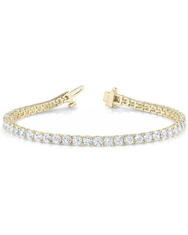 3-11 cttw Lab-Grown Diamond Tennis Bracelet for Women in 14k Yellow, White, Rose Gold Tennis Bracelet (E-F VS1-VS2) Yellow 11...