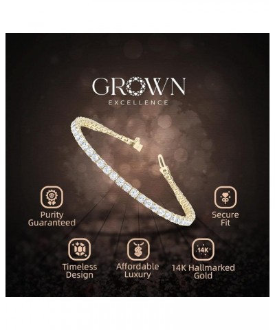 3-11 cttw Lab-Grown Diamond Tennis Bracelet for Women in 14k Yellow, White, Rose Gold Tennis Bracelet (E-F VS1-VS2) Yellow 11...