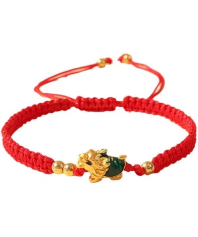 2024 New Year of Dragon Red String Bracelet, Adjustable Zodiac Dragon Charm Bracelet Chinese Animal Good Luck Bracelet Feng S...