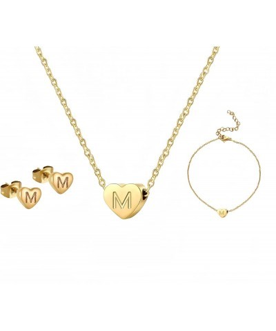 Tiny Gold Initial Heart Necklace-14K Gold Plated Handmade Dainty Gift for Women Girl Necklace Jewelry M-13.8+2" 13.8+2 $8.54 ...