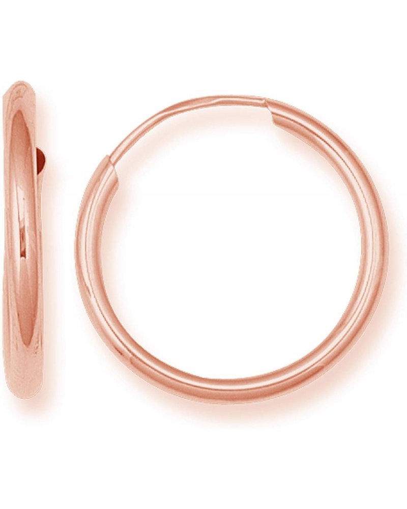 14k Gold Endless Continuous Hoops Hoop Earrings 1.25mm (Mini, Small, Regular) 12MM (rose-gold) $16.27 Earrings